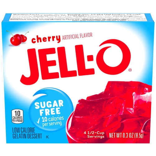 Jell-O Cherry Sugar-Free Gelatin Mix (0.3 oz Boxes, Pack of 6)