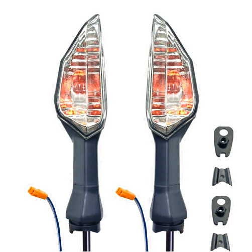 VRWEARE Motorcycle Turn Signals Indicator Light Compatible with KAWASAKI NINJA 300 400 650 Z900 Z250SL ZRX1200 ER-6N ZX-6R Z 1000SX Front/Rear Blinker Lamp (White Shell)