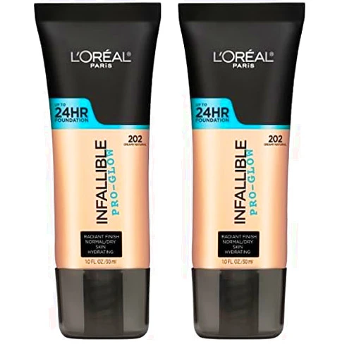 L'Oreal Paris L'Oréal Paris Infallible Pro-Glow Foundation, Creamy Natural, 1 fl. oz. (Pack of 2)