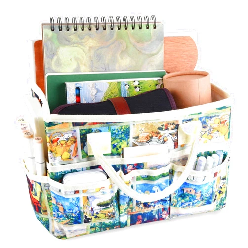 qianshan Craft Organizer Bag with Multiple Pockets, Large Art Storage Caddy with Handles for Art, Craft, Sewing, Make-up,Scrapbooking, Medical, and Office Supplies Storage. Cezanne