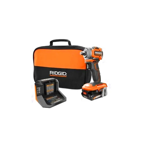 RIDGID 18V SubCompact Brushless Cordless 1/2 in. Impact Wrench Kit with 2.0 Ah Battery, 18V Charger, and Bag