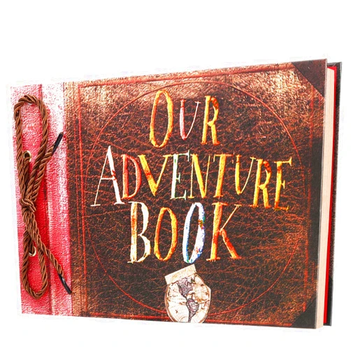 Pulaisen Our Adventure Book Scrapbook Photo Book Embossed Lettering Retro Style Up Movie Anniversary Scrapbook Album for Couples, Weddings, and Travel Memories Anniversaries, Birthdays, Christmas
