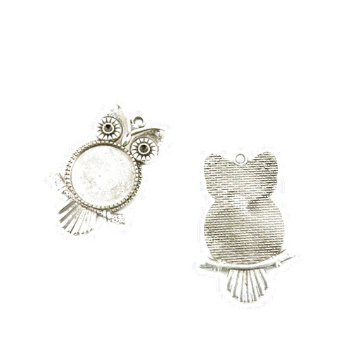 YAOLIHONG Charms Jewelry Making Charms Retro Silver Tone for Necklace Pendant Bracelet Findings Vintage Bijoux Breloques Bulk C8WM1 Owl Cabochon Base Blank