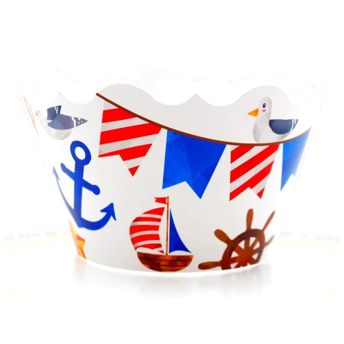 Oh That Cupcake Nautical Party Supplies Cupcake Wrappers (12 Pack) - 