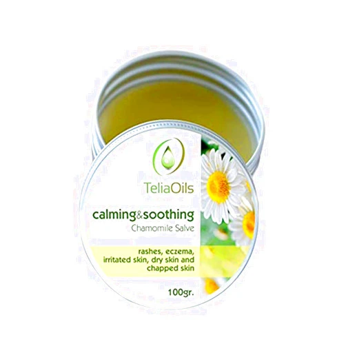 Teliaoils Pure Chamomile Salve - Natural, wild Chamomile Moisturizing Balm For Dry, Itchy Skin- Herbal Hands, Body & Face Ointment– Baby Diaper Rash Relief– Soothes & Calms Chapped Skin (100 ml)