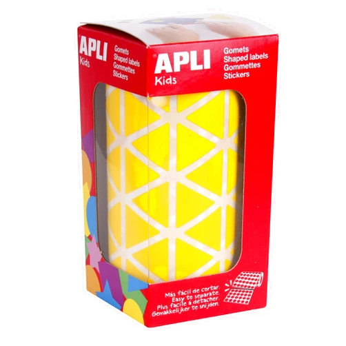 APLI Kids APLI 4867 – Triangle Stickers on a roll, 20 mm, Yellow