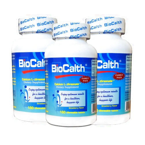 BioCalth® International, Inc. BioCalth® Chewable L-threonate Calcium Tablets, Strawberry Flavor, Patented Calcium Supplement
