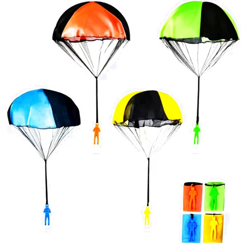 PGXT Parachute Toy, Tangle Free Throwing Army Toy Parachute, Outdoor Children's Flying Toys, No Battery nor Assembly Required (4 Pieces Set) (A)