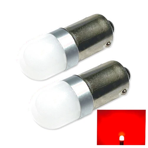 Aero-Lites.com #1813, 1816 Miniature Bayonet Bulb LED Replacement | 12/14-Volt | Ba9s Base | Bulb Shape: T10 and T3 1/4 | Replaces Bulb Numbers: 1813 1815 1816 1893 1898 756 and Others (2-Pack; Red)