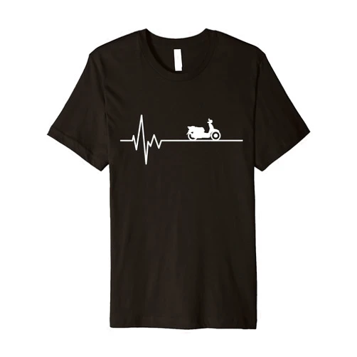 Moped Mofa Zubehör Geschenke für Mopedfahrer Scooter Heartbeat Moped Driver ECG Pulse Scooter Moped Premium T-Shirt