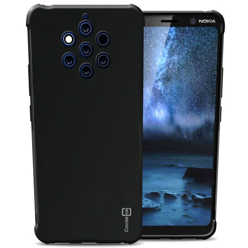 CoverON Slim Fit TPU Rubber FlexGuard Series for Nokia 9 PureView Case, Gloss Black
