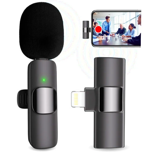 Voijump Professional Wireless Microphone for iPhone, iPad, Cordless Lavalier Lapel Omnidirectional Condenser Recording Mic for Video Recording, Live Streaming, Interview Podcast Vlog YouTube Tiktok