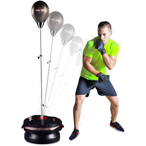 MaxxMMA Speed-Adjustable Freestanding Reflex Bag + MaxxMMA Core Training Weight Bag Multifunctional 3-in-1
