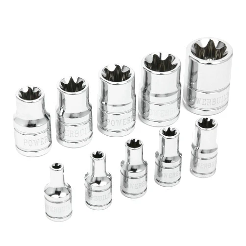 Powerbuilt 648667 E-Star Socket Set, 10 Piece, silver