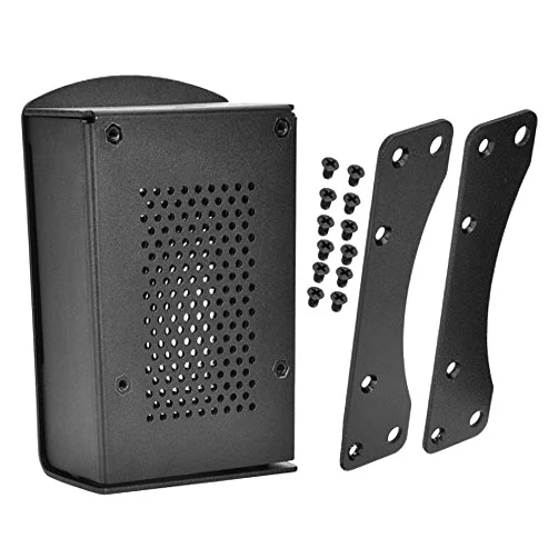 Agatige Aluminum Enclosure,for RaspberryPi4 Model B Case,Black Aluminum Case Box Aluminum Alloy Protection Box with Heatsink Bracket and Dense Cooling Holes (Black)
