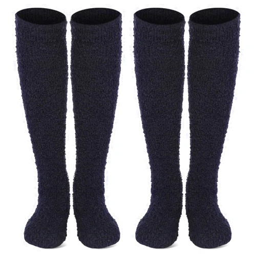 Chicingyou 2 Pairs Fuzzy Socks for Women Soft Warm Fluffy Knee High Socks Winter Cozy Long Stockings