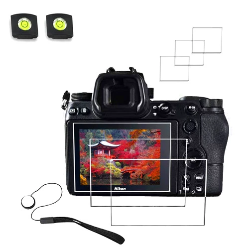 AMagisn Screen Protector for Nikon Z6 Z7 Z6II Z7II II LCD TOP 9H Hard Tempered Glass Film Cover Shield Hot Show Level Cover Lens Cap Keeper Holder（3+3+2+1）