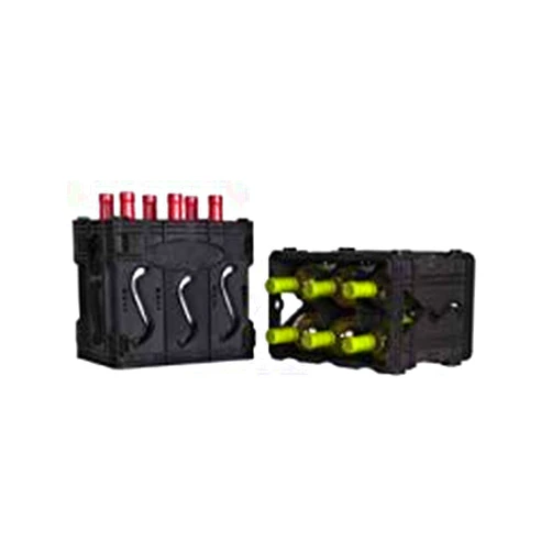 STORViNO Nero 6 Bottle Wine Storage Container, Set of 2