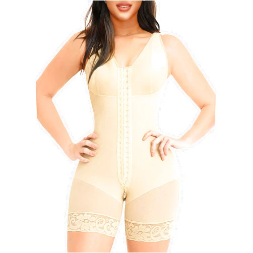 YIANNA Fajas Colombianas Shapewear for Women Tummy Control Post Surgery Full Body Shaper Butt Lifter with Zipper Crotch