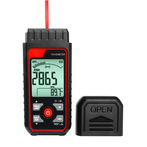 Gain Express Non-Contact Digital Tachometer RPM Meter Speed Gauge Laser Photo Tachometer with 2.5~99999 RPM Range, Backlit Display | Analog Bar Scale | Custom Alarms for HVAC Motor Engine Speed Tester