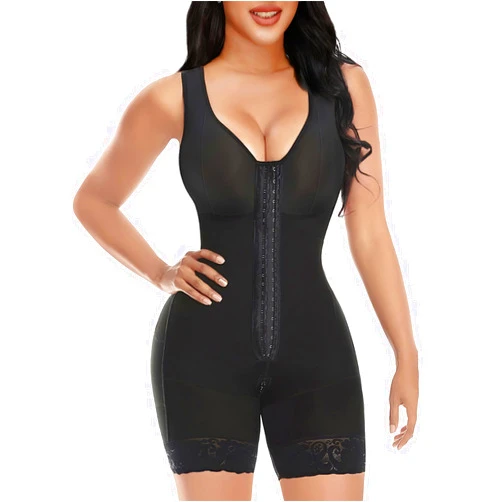 YIANNA Fajas Colombianas Shapewear for Women Tummy Control Post Surgery Full Body Shaper Butt Lifter with Zipper Crotch