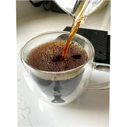 Lunar Coffee Lab Glass Coffee Cup - Double Insulated Heat Protection - Coffee & Espresso Cup Sizes