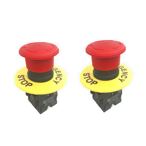 YQBOOM 22mm 2 NC Red Mushroom Emergency Stop Push Button Switch AC 600V 10A(2PCS)