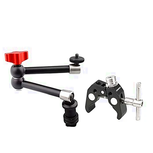 CAMVATE Crab clamp + 11 inch Magic Arm Compatible with LCD Monitor, DSLR Camera Rig