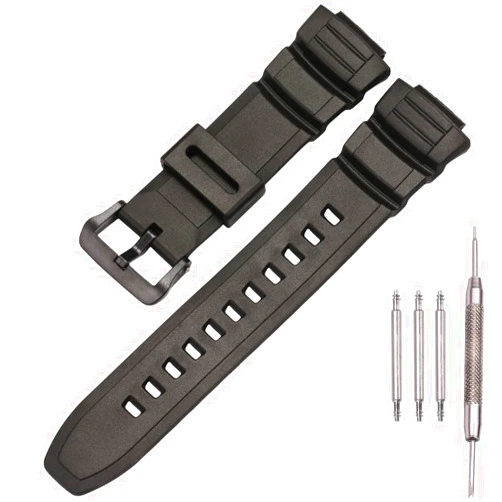 XBDSW Resin Watchband Compatible with Casio Men's MCW100H WS220 Replacement Strap Orange Black MCW100H-4AV Bracelet