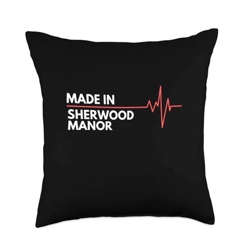 Made In Sherwood Manor CT Co. In c. Born in Sherwood Manor Connecticut Birth City Birthplace Throw Pillow, 18x18, Multicolor