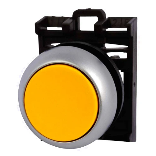 EATON MOELLER M22-D-Y-K10 - Pushbutton Switch, SPST-NO, Round, Screw