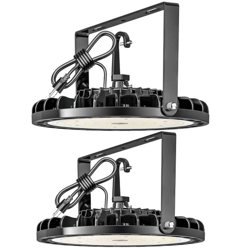 Flakeeper 200W UFO LED High Bay Light 2PCS, 28000 LM with US Plug 5ft Cable, 5000K, Commercial Industrial Warehouse Shop Factory Barn Garage Area Lighting Fixture, Non-Dim