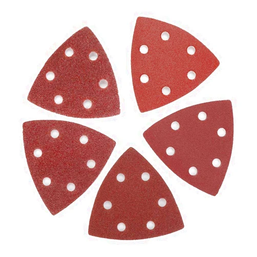 Hilitand 100pcs Sanding Paper, 80mm 60/80/120/180/240 Grits Triangular Hook & Loop Triangle Sandpaper +1 Sand Pad for Bosch Fein Oscillating Multi Tool