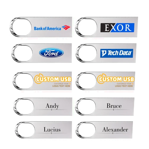 Bilious Custom Personalized USB Flash Drive 5 Pack 4GB/8GB/16GB/32GB/64GB/128GB/256GB, Metal Style USB 2.0 Thumb Drive, Waterproof Memory Stick Small Size USB Drive for Office/Clients/School and More