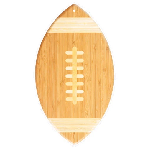 Totally Bamboo Football Shaped Bamboo Wood Cutting Board and Charcuterie Board, Great Gift for Football Fans