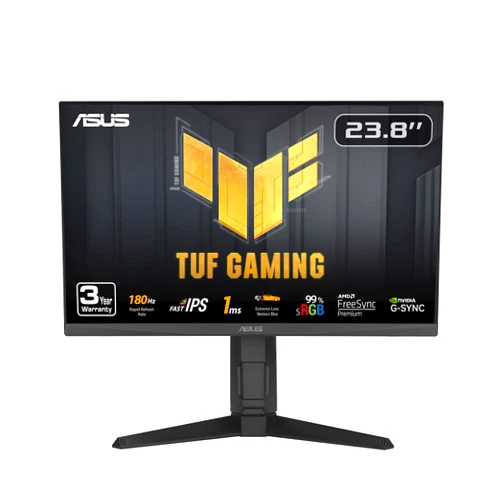 ASUS TUF Gaming 24” (23.8” viewable) 1080P Monitor (VG249QL3A) - Full HD, 180Hz, 1ms, Fast IPS, ELMB, FreeSync Premium, G-SYNC Compatible, Speakers, DisplayPort, Height Adjustable, 3 Year Warranty