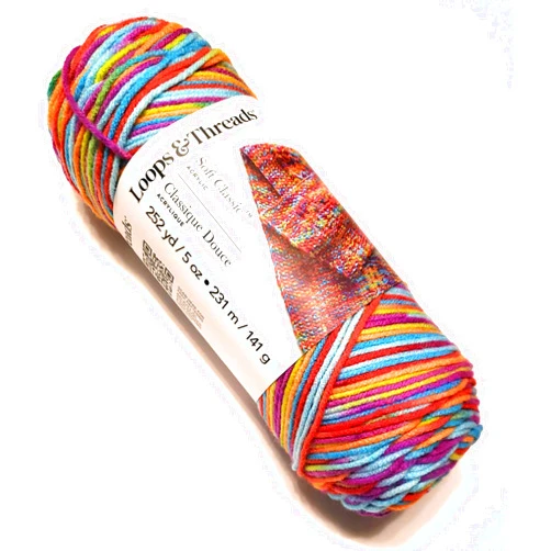 Loops & Threads Soft Classic Multi Ombre Yarn by Loops & Threads - 252 Yards - Fiesta
