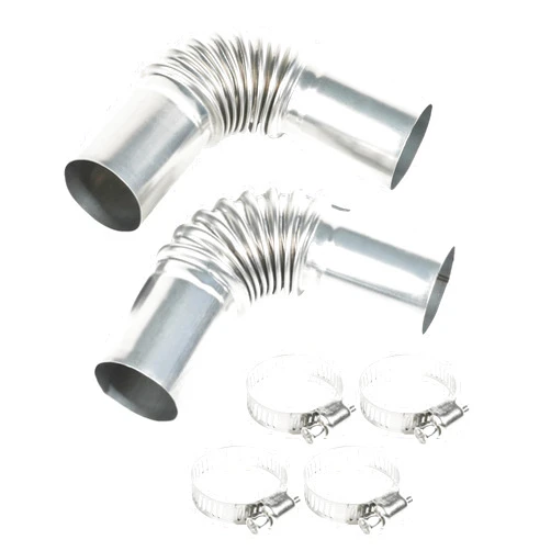 Bylikeho 2pcs Exhaust Elbow,24mm Diesel Heater Exhaust Pipe with 4 Clamps,Car Accessories Diesel Parking Heater Exhaust Pipe Tube Elbow Connector for Diesel Boat Heater