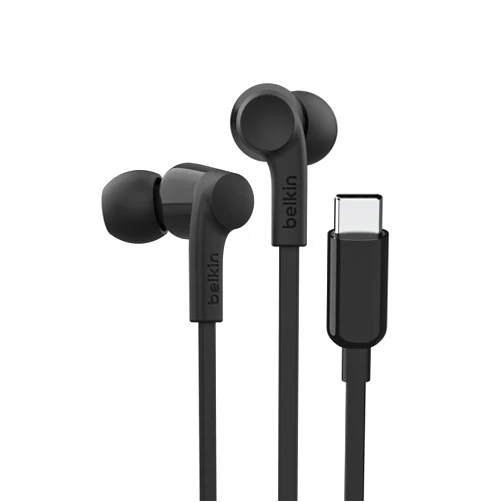 Belkin SoundForm Wired Earbuds with USB-C Connector, in-Ear Earphones w/Microphone - USB-C Headphones for iPhone 17, iPhone 16, iPad mini, Galaxy S25, Google Pixel 9, Android, and More - Black