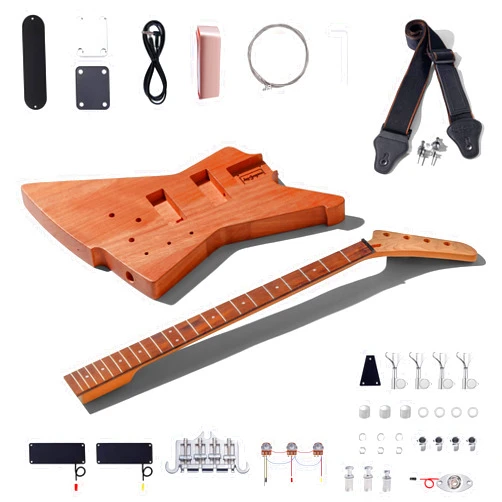 Leo Jaymz DIY Electric Bass Guitar Kit Mahogany Body Maple Neck (AX)