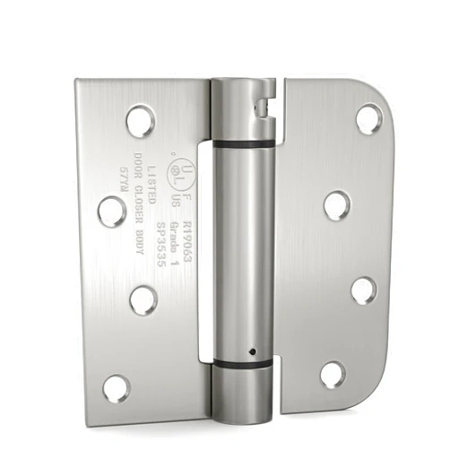 goldenwarm 3pack Satin Nickel Brushed Door Hinges 4 Inch Self Closing Spring Door Hinge with Square & 5/8