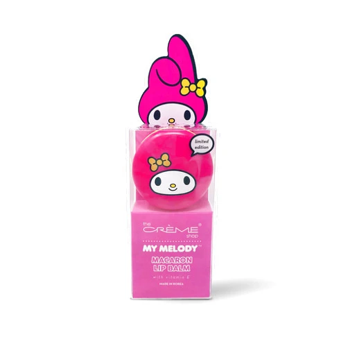 The Crème Shop x Sanrio Hello Kitty Macaron Lip Balm (My Melody Strawberry Ice Cream) Korean Cute Scented Pocket Portable Soothing Advanced Must-Have on-The-go