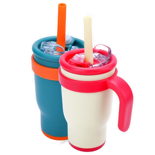 Pauzema kids Tumbler 14oz - Made for Tiny Hands and Daily Joy, No Spills, No Worries, Just Happy Sips - Beige + Bamboo green