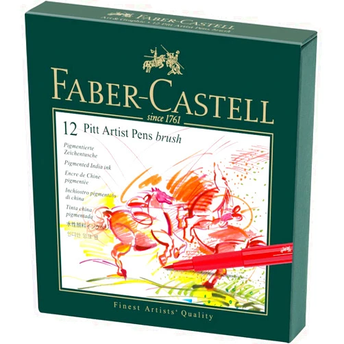 Faber-Castell Faber-Castel Pitt Artist Brush Pens (12 Pack), Multicolor