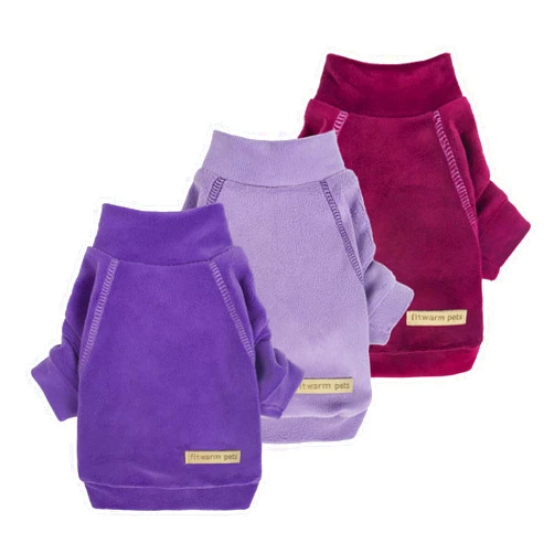 Fitwarm 3 Pack Classic Fleece Dog Sweater, Turtleneck Dog Sweatshirt, Dog Winter Clothes for Small Dogs Boy Girl, Pet Pullover Jumper, Cat Apparel, Purple, MediumPurple, Dark Red, XS