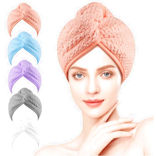 HOMEXCEL Microfiber Hair Towel Wrap, 5 Pack Hair Turbans for Wet Hair, Super Absorbent Dry Hair Towel Wrap for Curly Hair, Anti Frizz Microfiber Towel for Women, 26 x 10 inch
