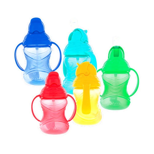 Nuby No-Spill Flip N' Sip Clik-It Cup with 360 Straw, 8 Ounce, Colors May Vary, Multicolor