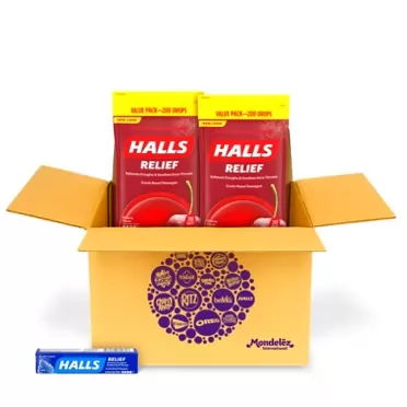 HALLS Relief Cherry Cough Drops, 2 Value Packs (400 Total Drops) + Bonus 9 Count HALLS Relief Mentho-Lyptus Cough Drops
