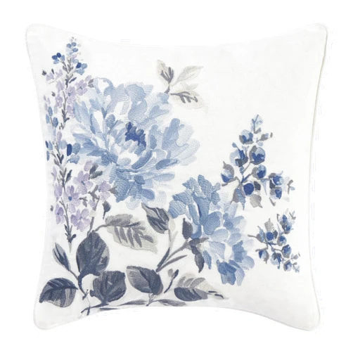 Laura Ashley Throw Pillow Home Decor with Envelope Closure, 1 Count (Pack of 1), Cottage Blue