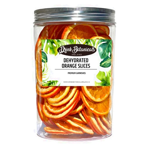 Drink Botanicals Ireland Dehydrated Dried Orange Slices | Wheels | 55 + Servings Approx | 100% Natural | For Cocktails, Wreath Making, Tea, Cakes, Decoration | Dried Orange For Cocktails | PET Jar | 5.29 oz | 150 Grams